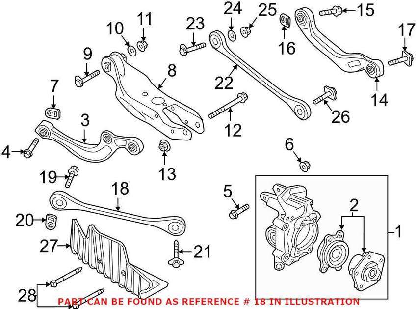 Audi Suspension Control Arm - Rear Passenger Side Forward 80A505292